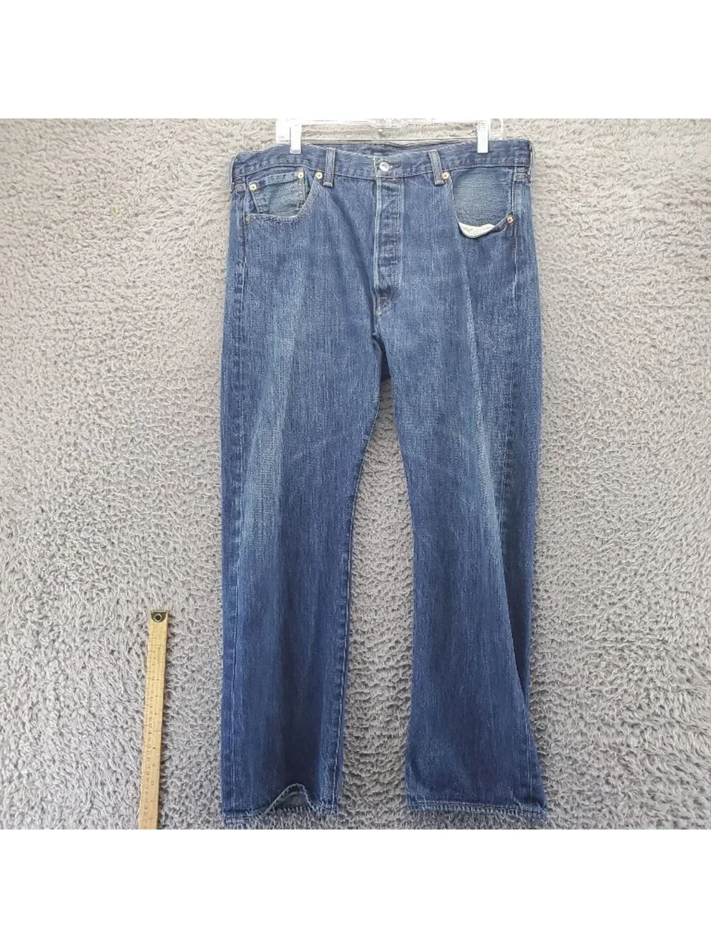 Levis Jeans Mens 38x30 Blue 501 Original Fit Button Fly Denim *Read*